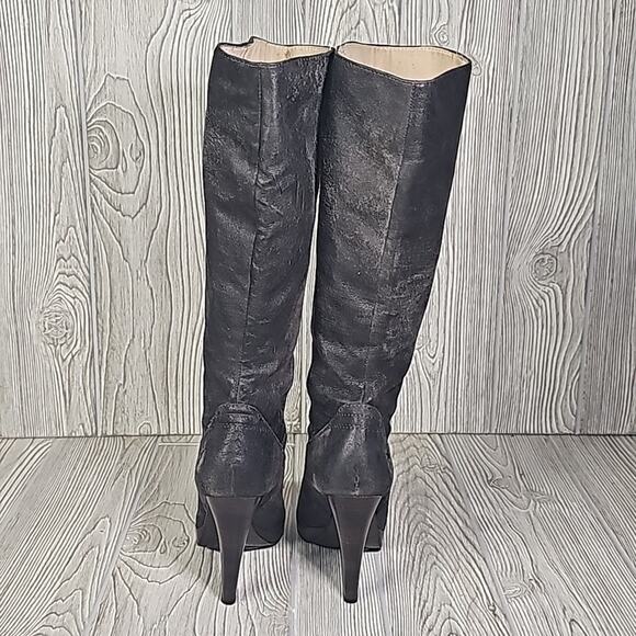 Frye Harlow Campus Tall Black Leather Heeled Boots Womens Size 6 - Picture 6 of 16